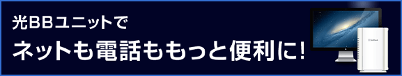 光BBユニットでネットも電話ももっと便利に！