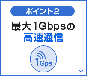 ポイント2 最大1Gbpsの高速通信