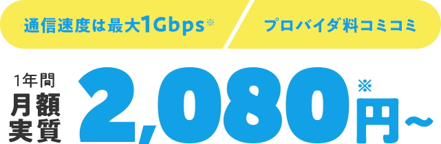 月額実質2,080円～