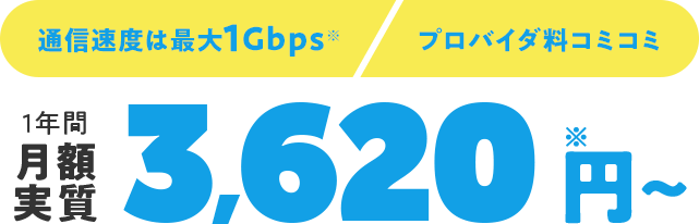 月額実質3,620円～