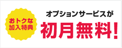 オプションサービスが初月無料